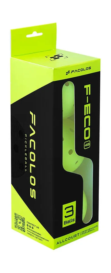 Bóng Thị Đấu Pickleball Facolos F-Eco 48 USAPA (Hộp 3 quả) - ảnh
